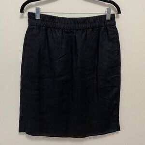 J.Crew Linen Skirt Black Pull-On Small NWOT Lightweight Casual Summer